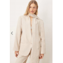 ASOS DESIGN occasion satin blazer with scarf detail in cream