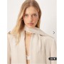 ASOS DESIGN occasion satin blazer with scarf detail in cream