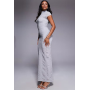 ASOS DESIGN ribbed glitter cap sleeve midi bodycon dress in silver