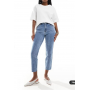 ONLY Emily high waisted straight leg jeans in light wash