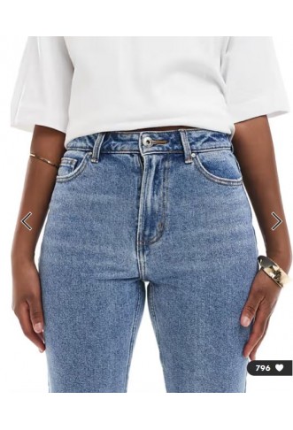 ONLY Emily high waisted straight leg jeans in light wash