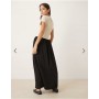 ASOS DESIGN slash neck hybrid dropped waist maxi dress in black and white
