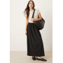 ASOS DESIGN slash neck hybrid dropped waist maxi dress in black and white