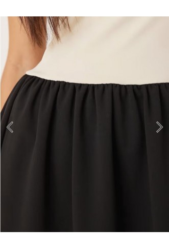 ASOS DESIGN slash neck hybrid dropped waist maxi dress in black and white