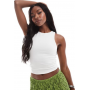 ASOS DESIGN double layer racer vest in white