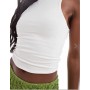 ASOS DESIGN double layer racer vest in white