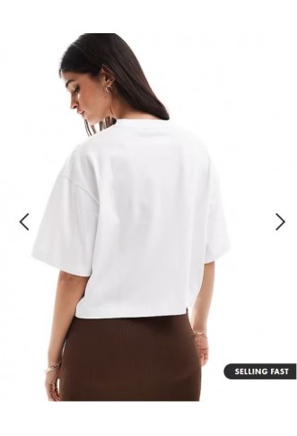 ASOS DESIGN boxy cropped t-shirt in white