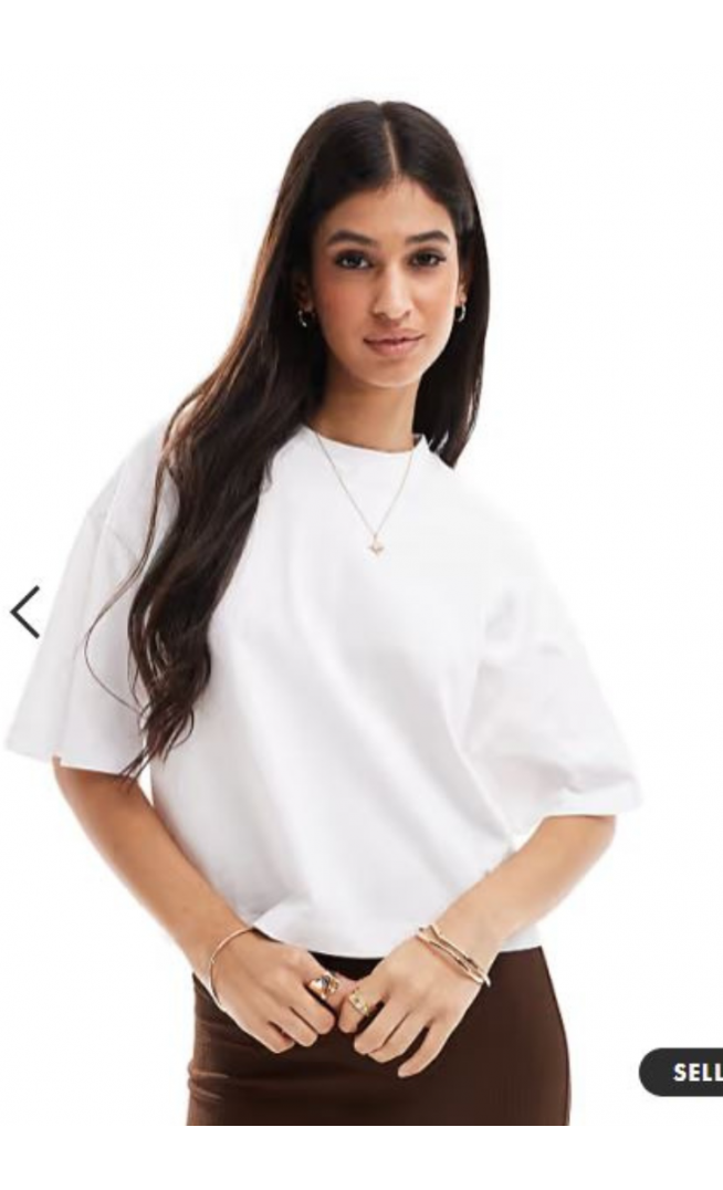 ASOS DESIGN boxy cropped t-shirt in white