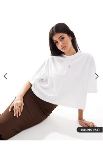 ASOS DESIGN boxy cropped t-shirt in white