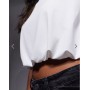 ASOS DESIGN polyamide shoulder pad bubble top in ivory
