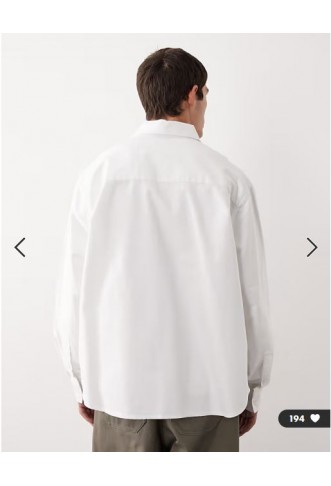 ASOS COLLECTIVE oversized oxford shirt in white