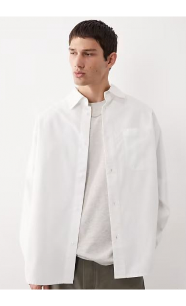 ASOS COLLECTIVE oversized oxford shirt in white