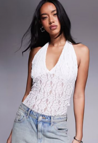 ASOS DESIGN lace plunge...