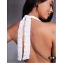 ASOS DESIGN lace plunge halter neck bodysuit in white