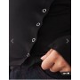 Weekday boat neck long sleeve top with eyelet split hem detail in black