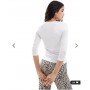 Vero Moda quarter sleeve boat neck t-shirt in white