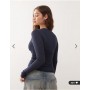 Weekday long sleeve henley t-shirt in navy