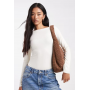 Miss Selfridge sculpted boat neck bodysuit in cream
