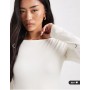 Miss Selfridge sculpted boat neck bodysuit in cream