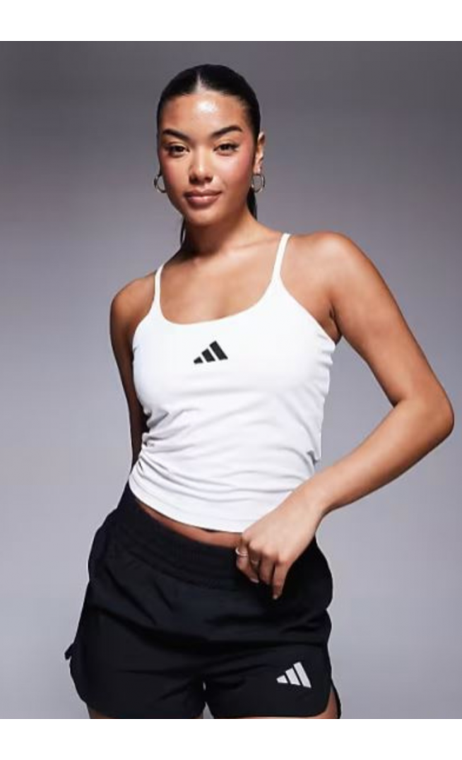 adidas Training Optime strap top in white