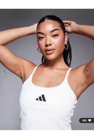 adidas Training Optime strap top in white