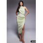 ASOS DESIGN one shoulder midi dress in sage in scuba-style fabric