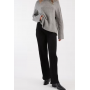 Miss Selfridge rib wide leg trouser in black