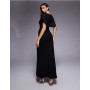 ASOS DESIGN mesh cape detail maxi dress in black