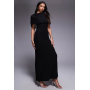 ASOS DESIGN mesh cape detail maxi dress in black