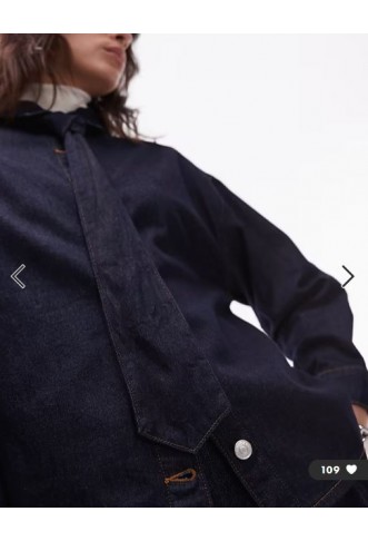 ASOS DESIGN relaxed fit denim shirt with tie in indigo