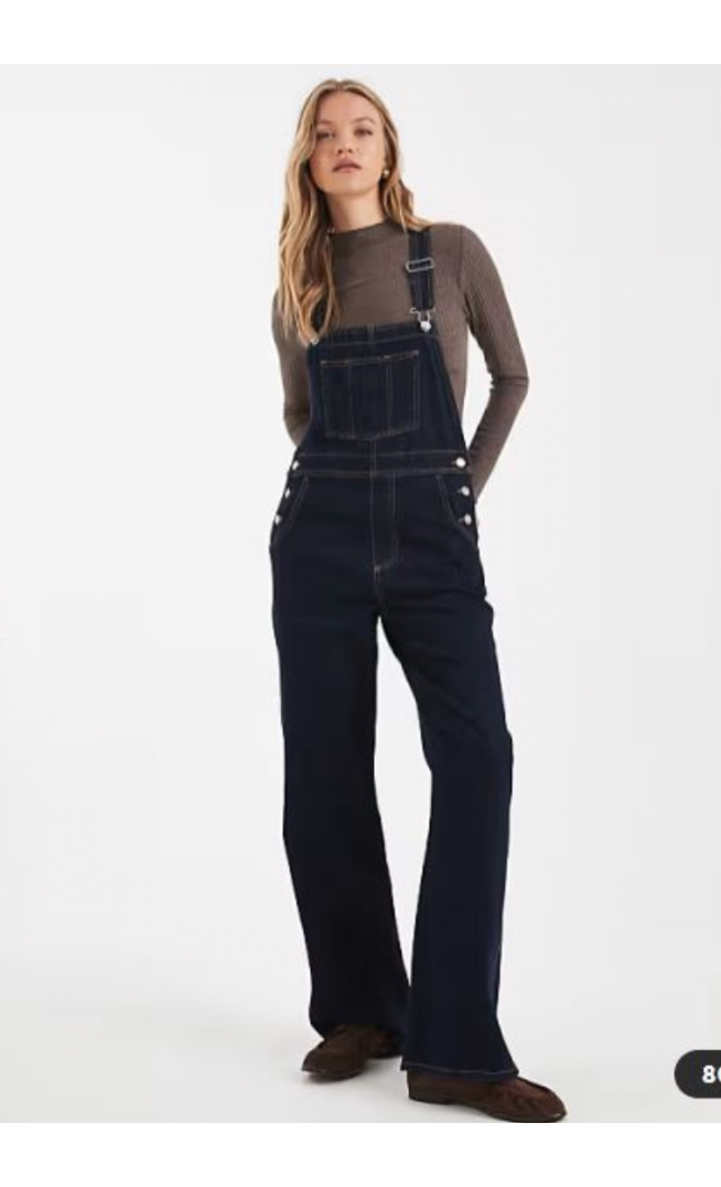 ASOS DESIGN denim dungaree in rinse wash