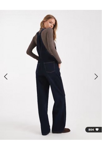 ASOS DESIGN denim dungaree in rinse wash