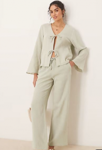 JDY tie front cheesecloth...