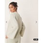 JDY tie front cheesecloth shirt co-ord in sage