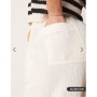 ASOS DESIGN Tall cheesecloth pull on trousers with raw edge in buttermilk