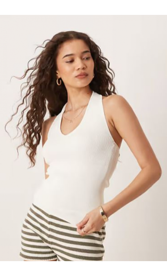 Mango fine knit halter top in vest