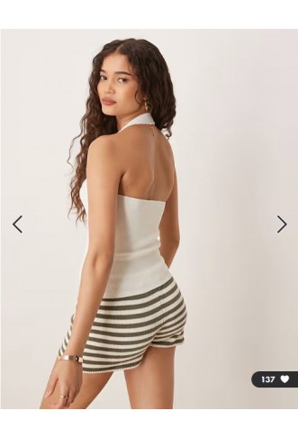 Mango fine knit halter top in vest