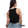 ONLY Curve built-in bra ribbed tank top in black