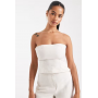 ASOS DESIGN cinched co-ord bandeau top in cream
