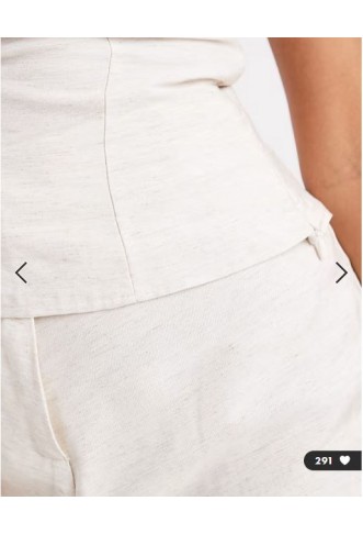 ASOS DESIGN cinched co-ord bandeau top in cream