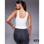 4505 soft touch rib vest with inner bra in white