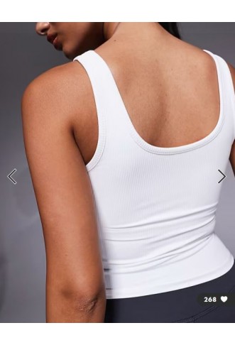 4505 soft touch rib vest with inner bra in white