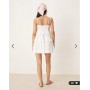 ASOS DESIGN ruffle tiered mini sundress in white