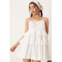 ASOS DESIGN ruffle tiered mini sundress in white