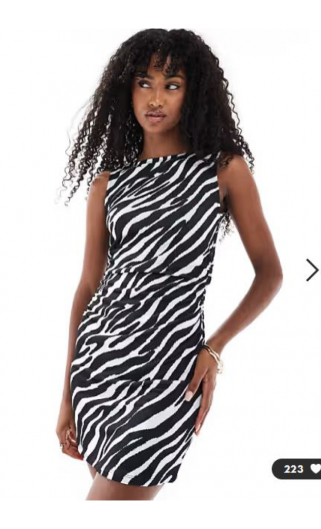 Vero Moda boat neck mini dress in zebra print