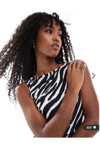 Vero Moda boat neck mini dress in zebra print