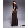 ASOS DESIGN mesh cape maxi dress in chocolate brown