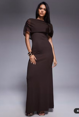 ASOS DESIGN mesh cape maxi...