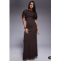 ASOS DESIGN mesh cape maxi dress in chocolate brown