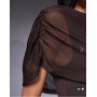 ASOS DESIGN mesh cape maxi dress in chocolate brown